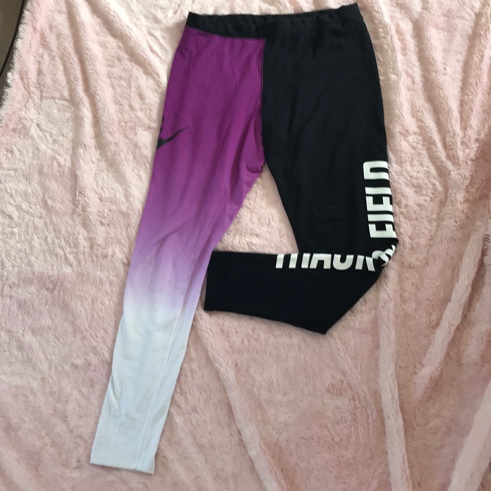 Nike Track & Field Black and Purple Ombre Leggings
